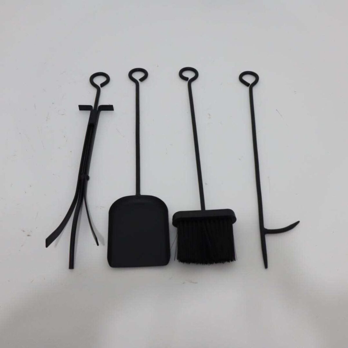 2en1 Serviteur et Porte bûches de cheminée en acier noir - ONELY – Image 2